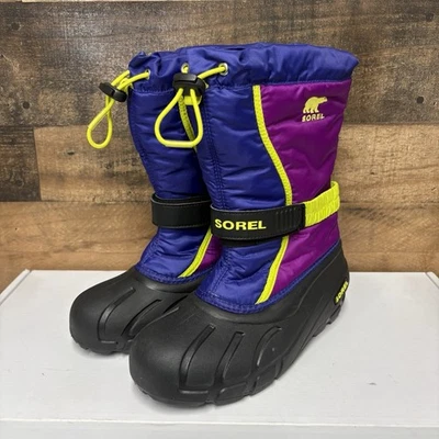 Sorel Lined Snow Boots - Purple Blue - Kids size 5 - NY1885-484 - Image 1 of 4