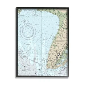 Stupell Industries Cape May New Jersey Mappa Nautica Cartografia Tradizionale,... - Foto 1 di 7