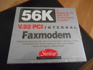 NEW Old Tech Windows PC 56K V.92 PCI Internal FaxModem Sterling Comm. sealed box - Picture 1 of 6