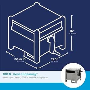 Hose Reel 100ft Hose Hideaway Garden Storage Durable Resin Outdoor Organizer New - Picture 1 of 5