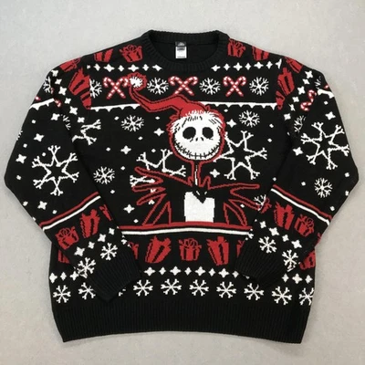 Suéter masculino Disney Nightmare Before Christmas Jack Skellington 2XL preto feio - Imagem 1 de 4
