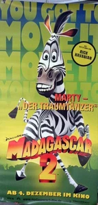 Madagascar 2 - Marty - Banner / Kinobanner Größe 200cm x 100cm - Picture 1 of 1