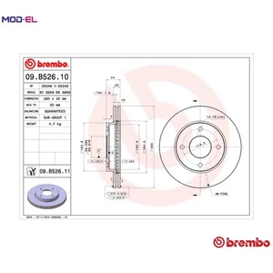2x BRAKE DISC 09.B526.11 FOR NISSAN MR18DE 1.8L HR16DE 1.6L 4cyl LIVINA MPV 1.5L - Picture 1 of 9