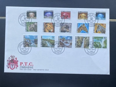 ZIMBABWE ~ 1st DEFINITIVE ISSUE FIRST DAY COVER -  18th APRIL 1980, SALISBURY  — 第 1/4 张图片