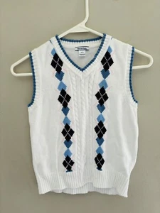 Hartstrings Sweater Vest 100% Cotton Easter Outfit Spring Argyle Sweater - Picture 1 of 5