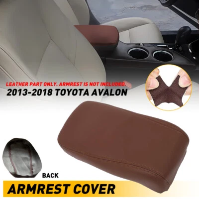 Se adapta a Toyota Avalon Center 2013-2018 consola tapa reposabrazos cubierta cuero marrón Foto 1 de 4