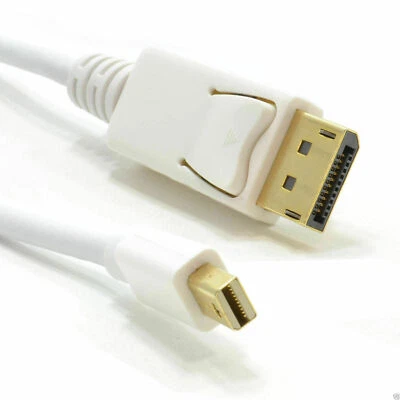 2m Mini Displayport Stecker Zu Anschlusskabel Kabel IMAC Monitor Weiß - Bild 1 von 4