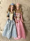 2er Set - Barbie rosa und blau Prinzessin Puppen