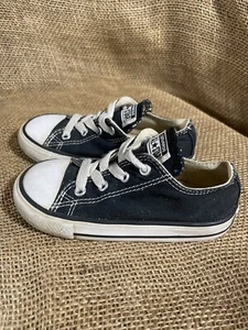 Converse All Stars Canvas Classic Black Lo Top Youth Kids Size 12 - Picture 1 of 9