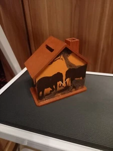 Spardose Haus Sparschwein Afrika Träume Wünschekasse Kasse Unikat  - Bild 1 von 7