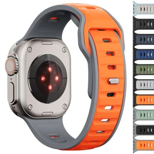 Silicone Rubber Strap for Apple Watch 10 9 8 7 6 SE 44/45/42/46/49mm Ultra2 Band - Picture 1 of 21