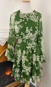 Patrons Of Peace Dress Women’s Green White Floral Boho Feminine Girlcore ~ SM - Picture 1 of 7
