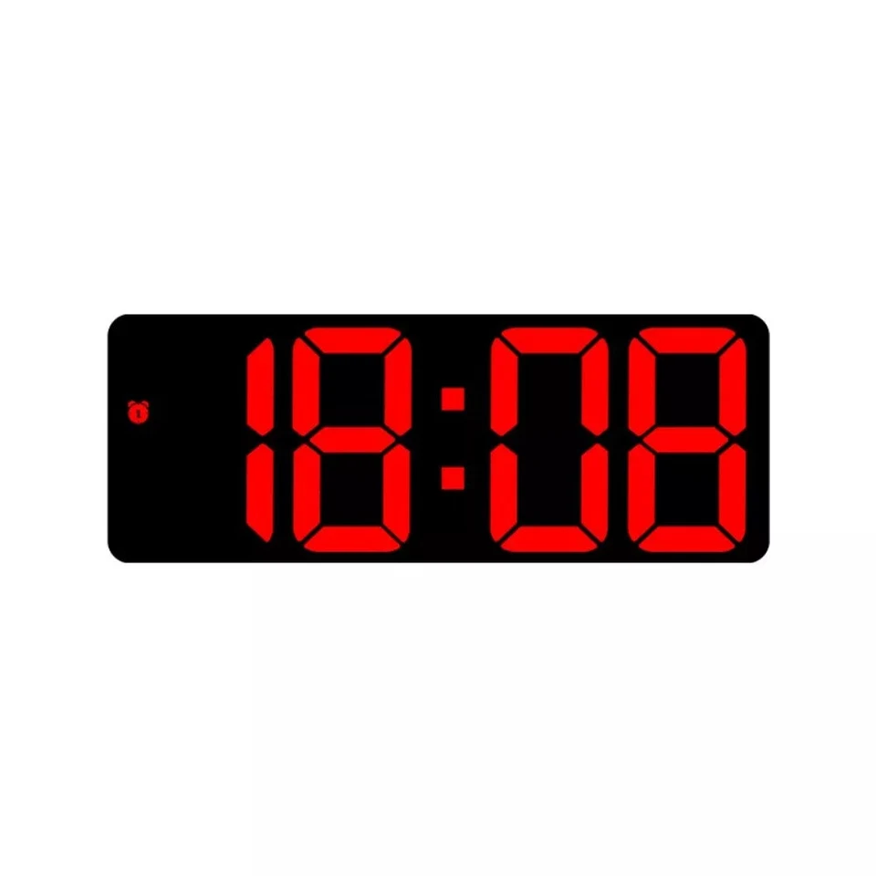 Despertadores digitales 3D LED de pared grande escritorio repetición 12/24 horas brillo automático USB Foto 1 de 4