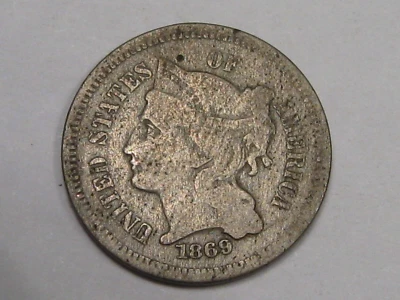 1869 3¢ Three Cent Nickel. #48 - Image 1 of 4