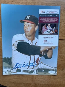 DCC: Eddie Matthews signiertes Autogramm 8x10 Foto COA JSA Milwaukee Braves HOF - Bild 1 von 2