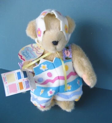 🐸Muffy VanderBear PAINTING EGGS Easter Teddy Bear w/Stand NABCO 8" - Image 1 of 4