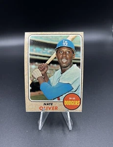 1968 TOPPS MILTON BRADLEY NATE OLIVER #124 DODGERS - Picture 1 of 4
