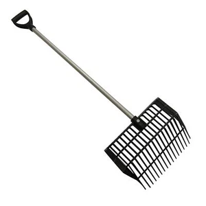 Horse Stable Bedding Shavings Fork (Plastic Long Handle Pitchfork Black) - Picture 1 of 7