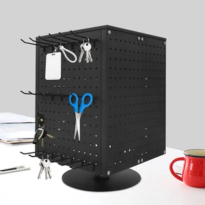 Pegboard Rotating Display Stand, 4 Sided Spinning Peg Board Display, Peg Board - Picture 1 of 18