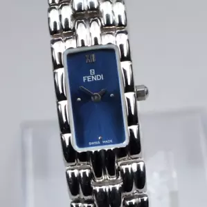 【EXC+5】 Fendi 660L Orologi Blue Dial Silver Quartz Women's Vintage Watch JAPAN - Picture 1 of 10
