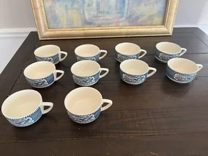 Vintage Royal China CURRIER e IVES Azul/Blanco "Runaway" - Imagen 1 de 4