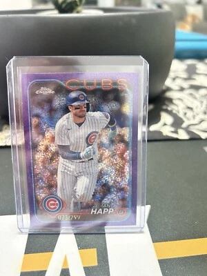 2024 Topps Chrome Ian Happ Purple sparkle /299 Chicago Cubs - Image 1 of 3