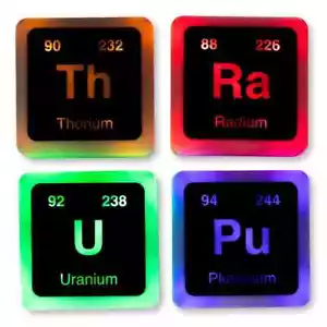 Generix Geek Radioactive Elements Periodic Table Light-Up Drink Coasters, 4 - Picture 1 of 9