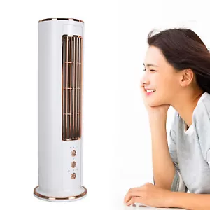 Desktop Bladeless Fan 3 Speed Wind Tower Shaped USB Rechargeable Fan w/ Remote - Picture 1 of 14
