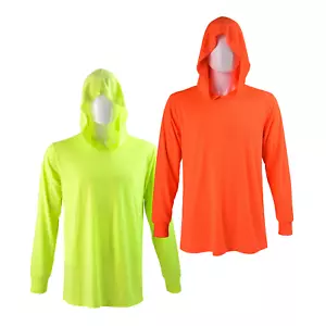 2 Pack Men's Cotton Long Sleeve Hoodie Shirts Ridded Cuff Active Hooded T-Shirts - Picture 1 of 38