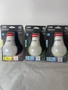 Feit Electric 60W Equiv. A19 GU24 Dimmable LED Light Bulb Daylight Set Of 3 - Picture 1 of 3