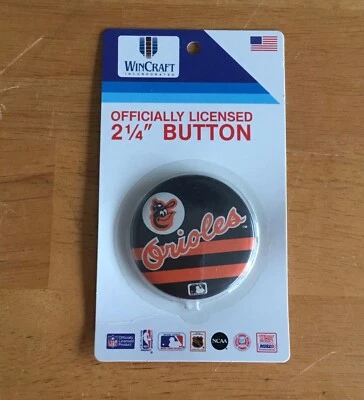Vintage Wincraft Baltimore Orioles Official MLB 2 1/4” Button Pin NIP Unopened - Image 1 of 2
