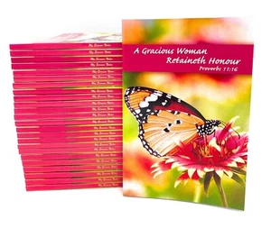 Gracious Woman Butterfly Flowers Sermon Notes Journal Floral | Case of 25 - Picture 1 of 4