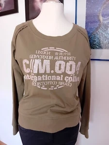 302) Conley's Damen Sweatshirt Pullover Oliv rosa Glitzer 38/40 - Bild 1 von 7