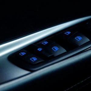 Luminous Blue Car Door Window Switch Stickers Decal Safety Accessories Universal - Foto 1 di 10