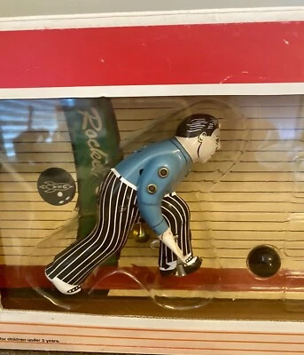 Vintage Rocket Bowling Tin Action Toy Works Tested Open box Complete Set - Image 1 of 4