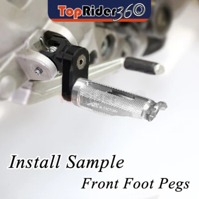 SILVER Front Foot Pegs 25mm Lower Shinobi For Yamaha FZ6 /S Fazer 04-16 15 14 13 - Imagem 1 de 4