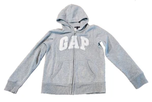 Gap Kids Hoodie Size 10 Large GRAY Sequins Logo Full-Zipper - Picture 1 of 11