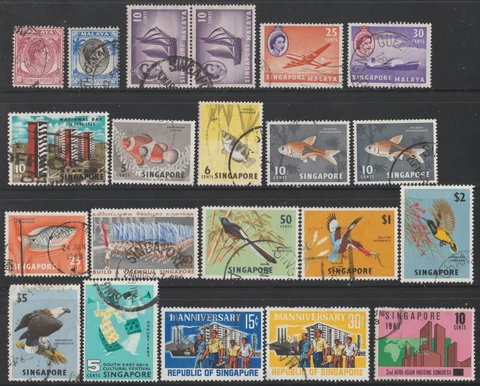 MALAYA,SINGAPORE, 1948/1978,, collection of 41 used, Sc.9 / 315 VF, part sets Cover