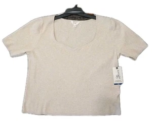 Terra&Sky Short Sleeve Rib Sweater - Picture 1 of 4