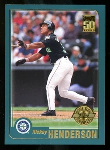 2001 Topps Home Team Advantage Seattle Mariners #105 Rickey Henderson - Picture 1 of 2
