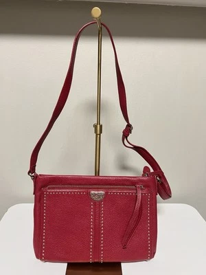 BRIGHTON LIPSTICK RED PRETTY TOUGH STUDDED CITY ORGANIZER FRONT WALLET CROSSBODY - Image 1 of 4