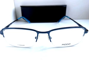 Marco de gafas para hombre Modo Mod.616 Dblu 54 mm semi-sin montura azul titanio Japón - Imagen 1 de 6