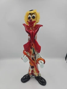 Large Vintage Murano Glass Clown with Walking Stick Hand Blown - Picture 1 of 12