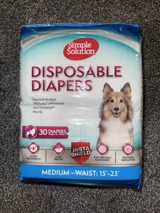 30 Count Simple Solution Female Dog Diapers – Disposable Medium - Picture 1 of 1