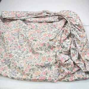 vintage stevens full fitted sheet pink purple floral large blooms eileen - Picture 1 of 9