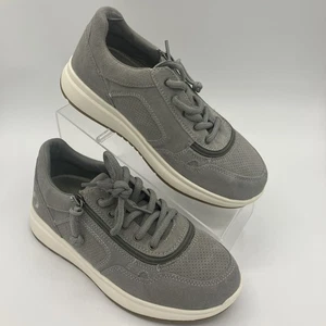 Women’s Grey Suede Billy Comfort Jogger Shoes Size 6.5 W Zipper - Picture 1 of 8
