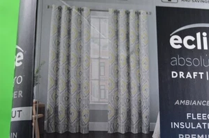Eclipse 100% Blackout Curtain Panel Absolute Zero Draft Stopper,Fleece Lined,NEW - Picture 1 of 6