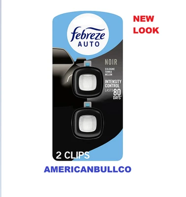 Febreze Car Vent Clip Air Freshener, Noir Scent, 2 Pack (.07 fl oz Each) - Image 1 of 4
