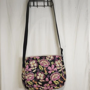 Vera Bradley Quilted Crossbody Messenger Medium Bag Pirouette Pink Floral Travel - Picture 1 of 16