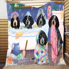 Personalized Rub a Dub Bluetick Coonhound Dogs in a Tub Quilt